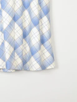 Vintage Blue & White Check Knee Length Skirt 31W