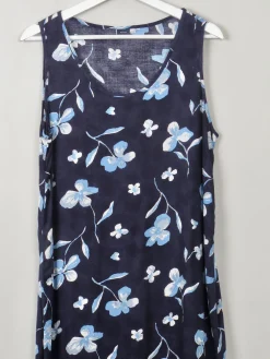 Vintage Blue Floral Shift Dress M/L