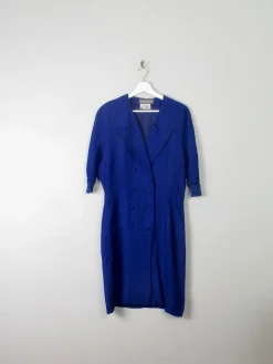 Vintage Blue Linen Crisca Dress S