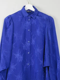 Vintage Blue Patterned Blouse S