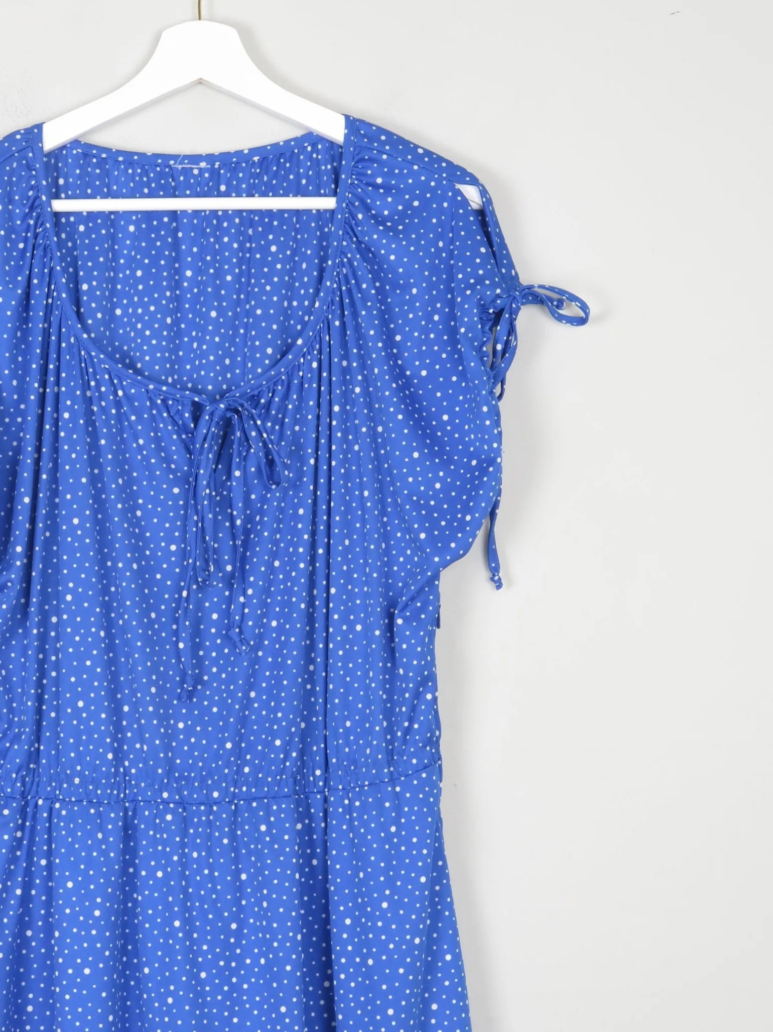 Vintage Blue Polka Dot Dress L/XL