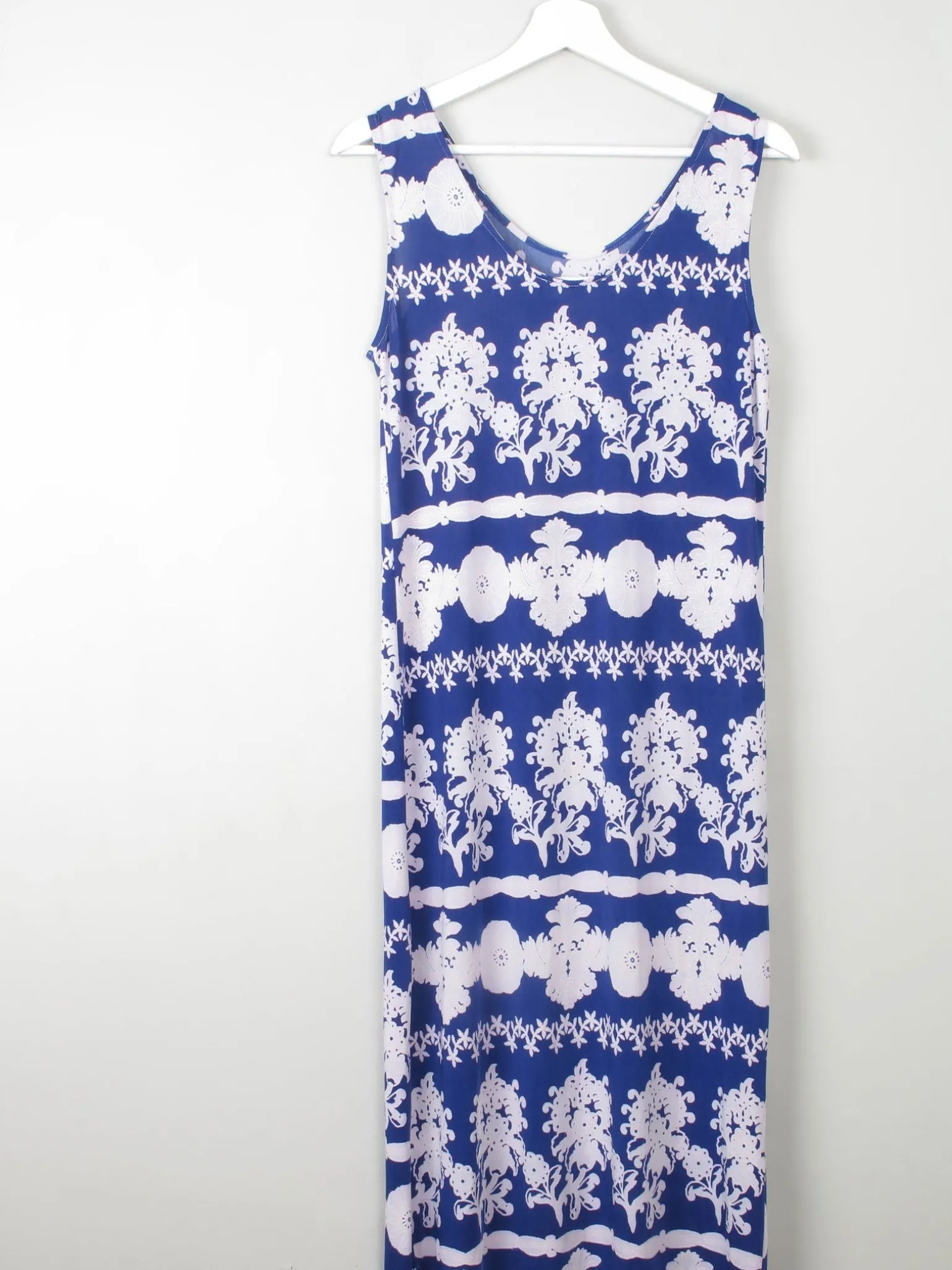 Vintage Blue Printed Maxi Dress S/M