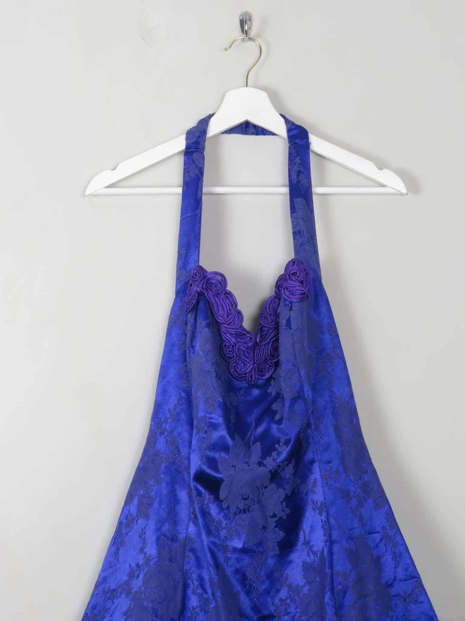 Vintage Blue 80s Prom Style Dress S