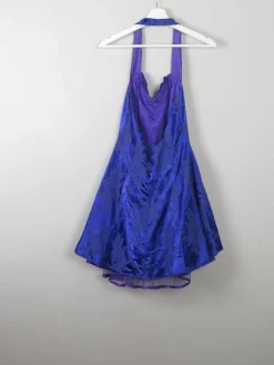 Vintage Blue 80s Prom Style Dress S