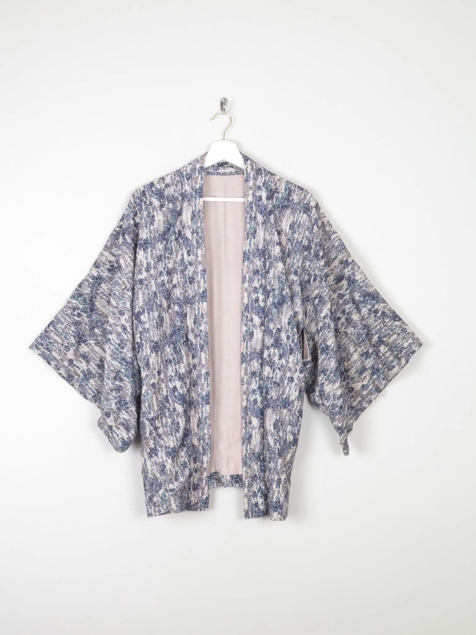 Vintage Blue/Green & Grey Printed Kimono S/M