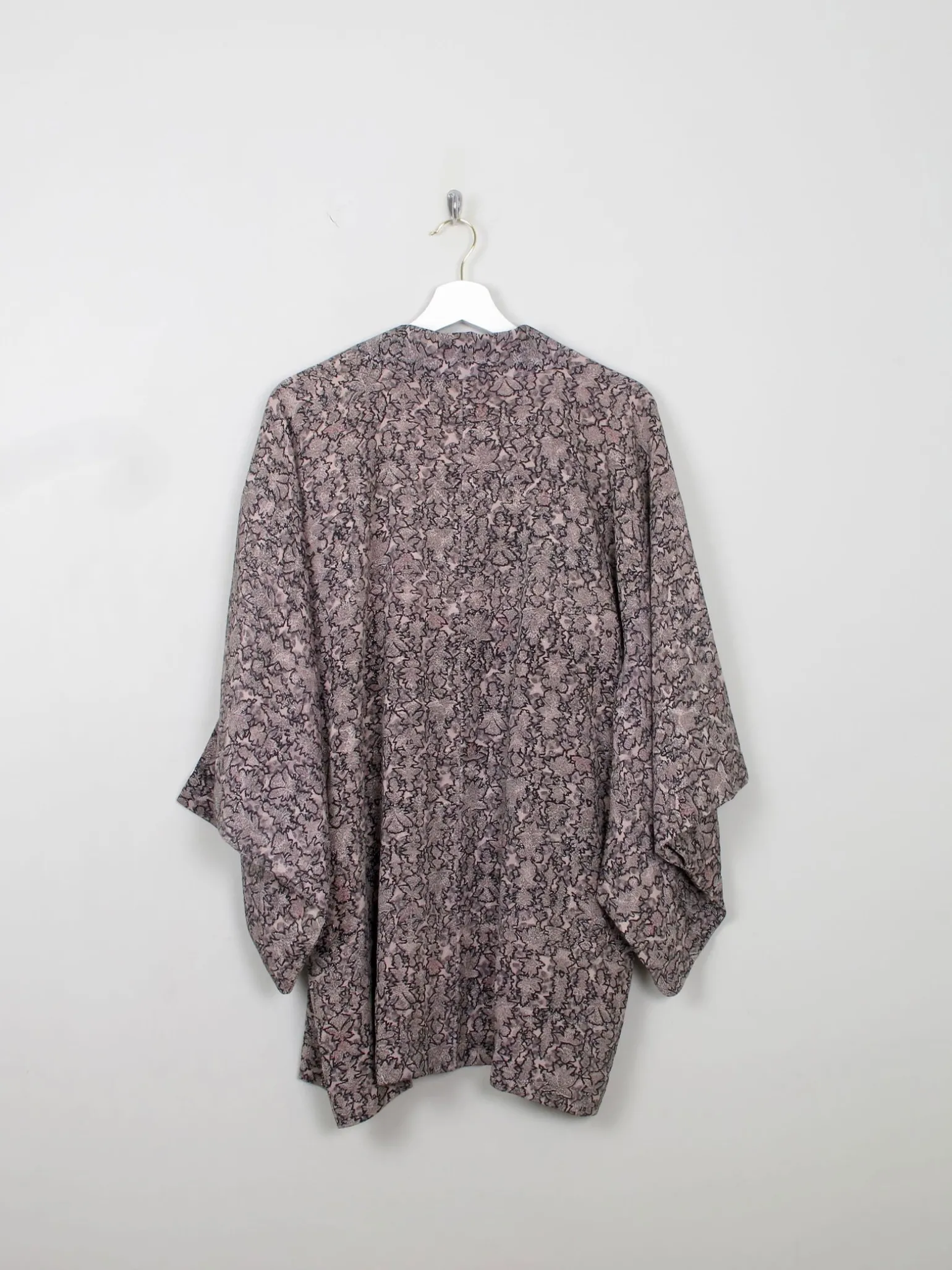 Vintage Brocade Harori Kimono Pink & Grey M