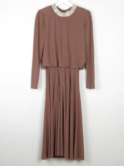Vintage Brown Designer Dress Nieman Marcus S
