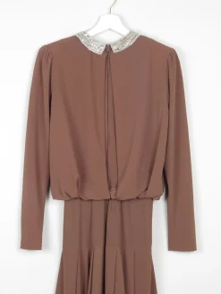 Vintage Brown Designer Dress Nieman Marcus S