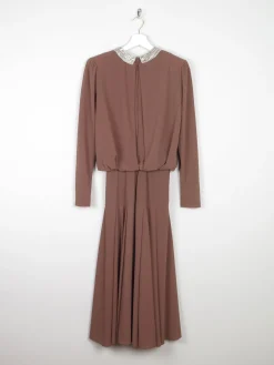 Vintage Brown Designer Dress Nieman Marcus S