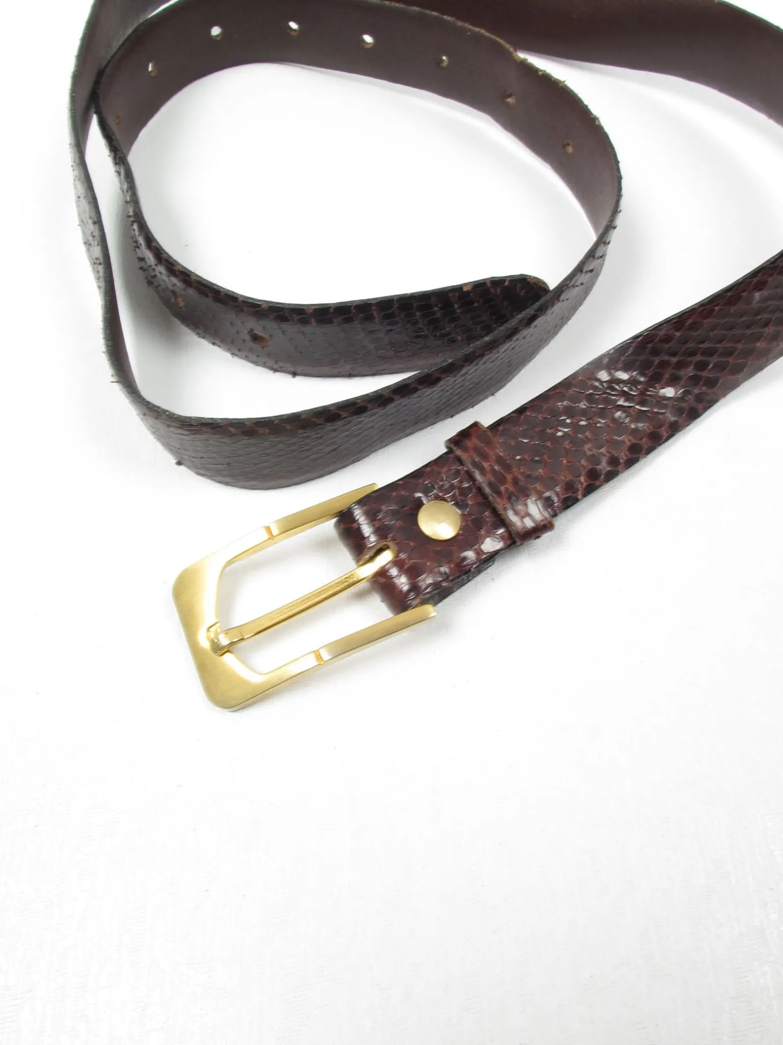 Vintage Brown Snake Skin Belt M/L