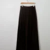 Vintage Brown Velvet Maxi Skirt 29" W S