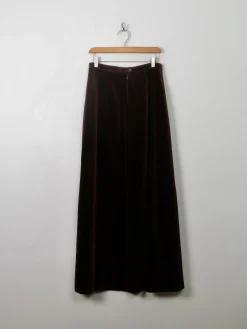 Vintage Brown Velvet Maxi Skirt 29