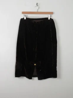 Vintage Brown Velvet Skirt L/XL