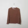 Vintage Caramel Brown Blouse M