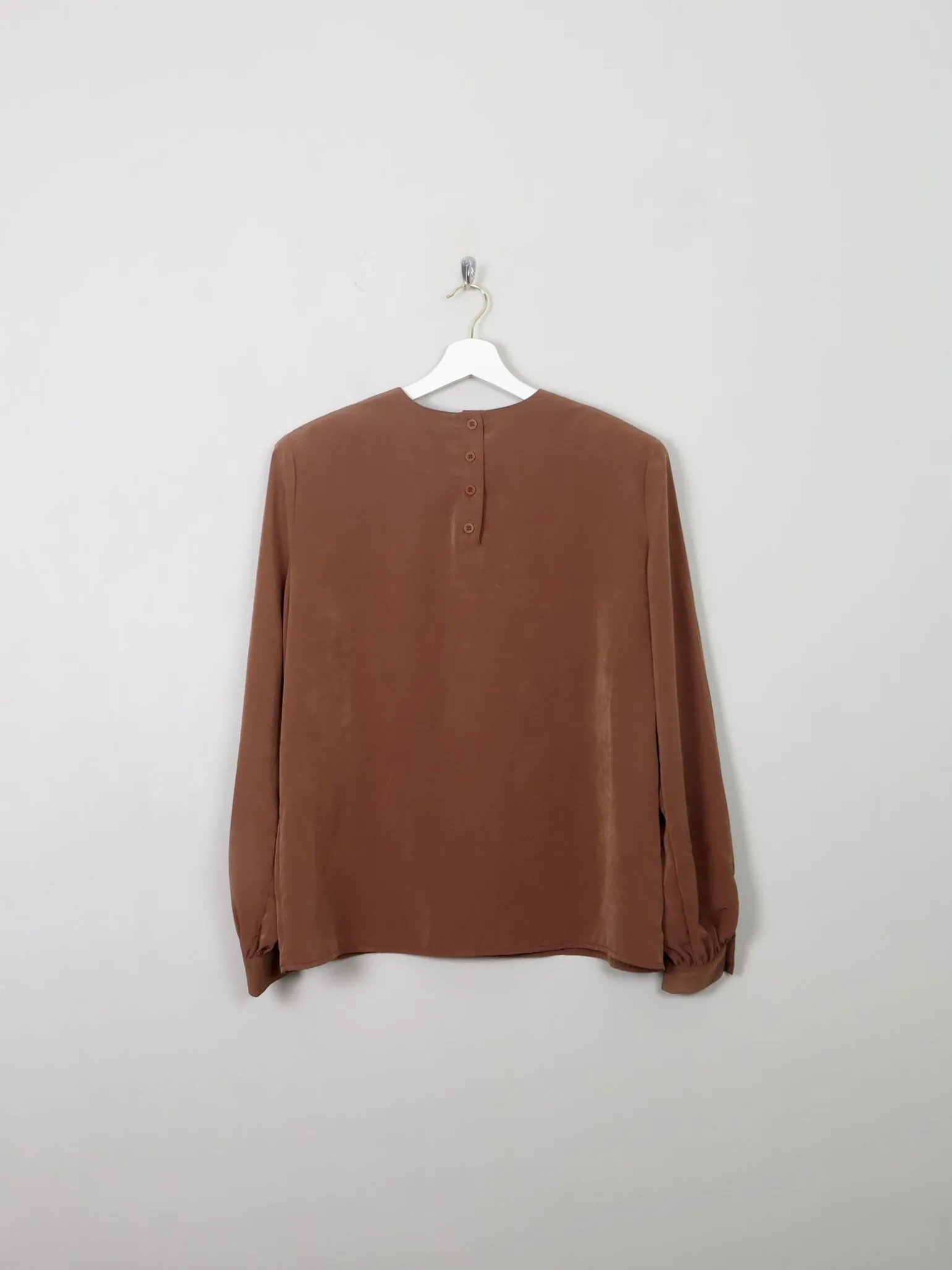 Vintage Caramel Brown Blouse M