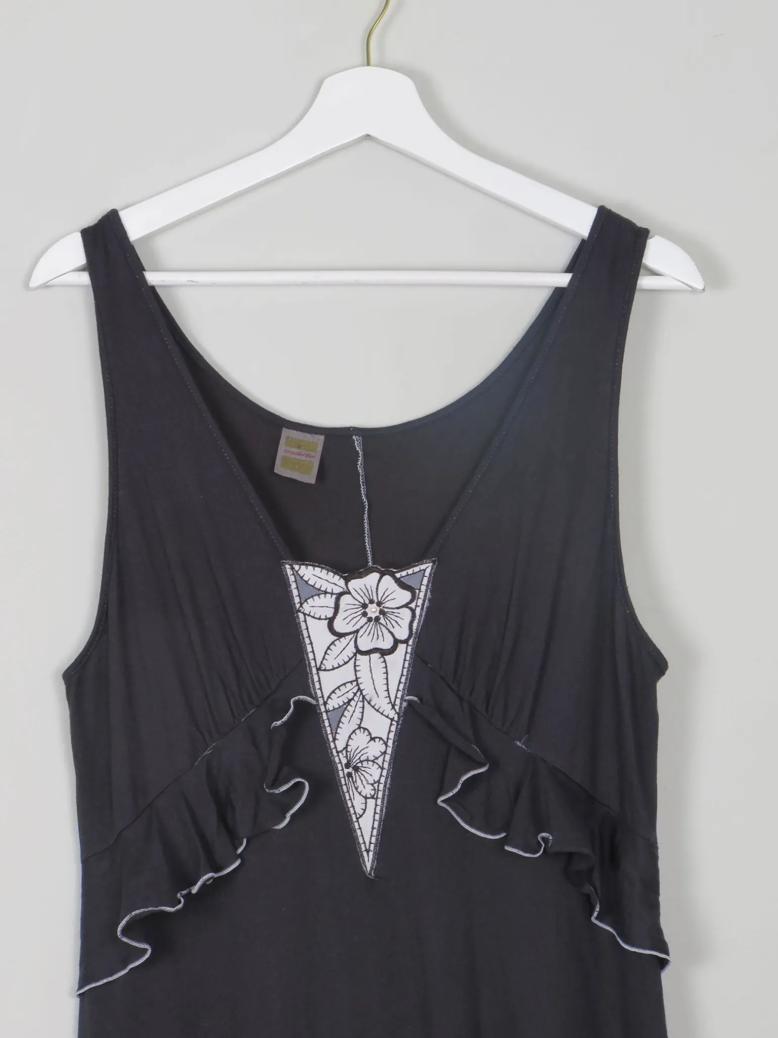 Vintage Charcoal Jersey Maxi Dress M