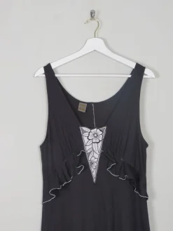 Vintage Charcoal Jersey Maxi Dress M