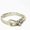 Vintage Clear Embellished Vinyl Belt L