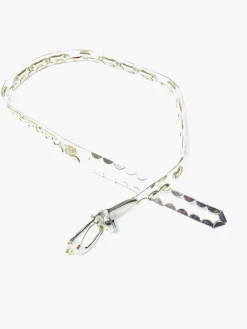 Vintage Clear Embellished Vinyl Belt L