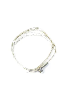 Vintage Clear Embellished Vinyl Belt L