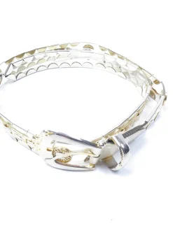 Vintage Clear Embellished Vinyl Belt L