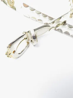 Vintage Clear Embellished Vinyl Belt L