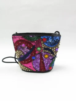 Vintage Colourful 80s Beaded & Sequin Bag