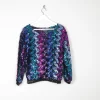 Vintage Colourful Vintage Sequin Disco Top S/M