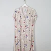 Vintage Cream Floral Dress L/XL