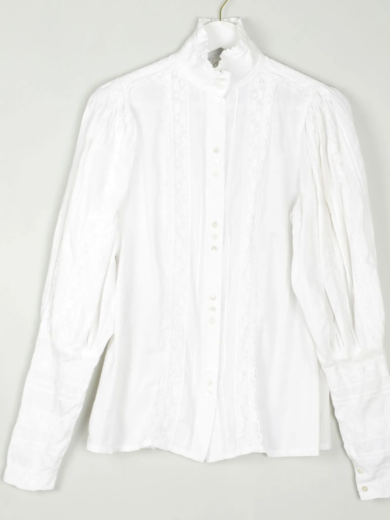Vintage Cream Laura Ashley Victorian Style Blouse M