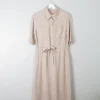 Vintage Cream Linen Safari Dress S