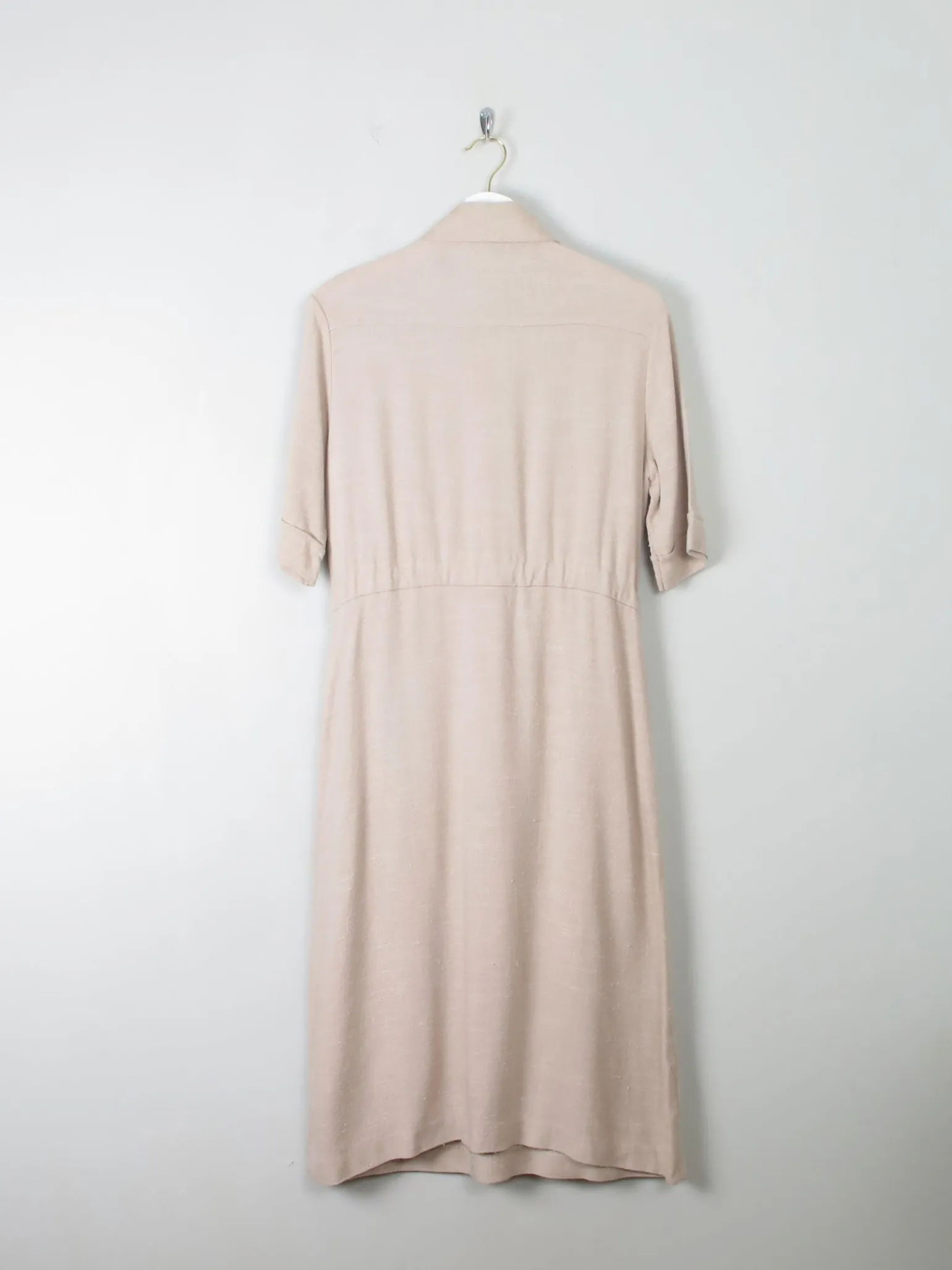 Vintage Cream Linen Safari Dress S