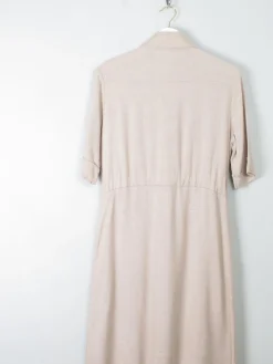 Vintage Cream Linen Safari Dress S