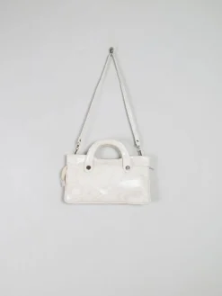 Vintage Cream Mock Crock 1970s Bag With Long Strap