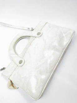 Vintage Cream Mock Crock 1970s Bag With Long Strap