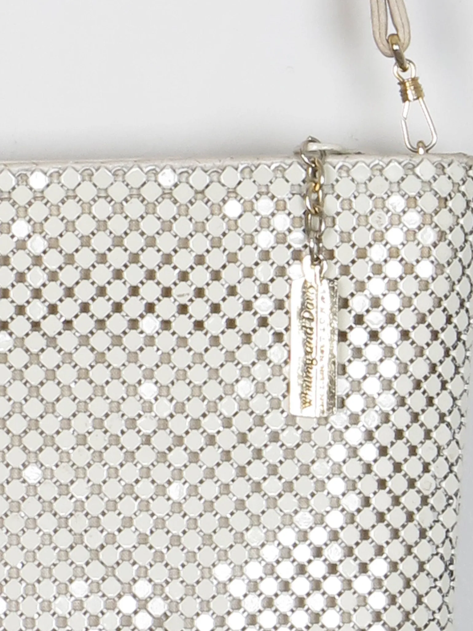 Vintage Cream Whiting & Davis Chain Mail Bag
