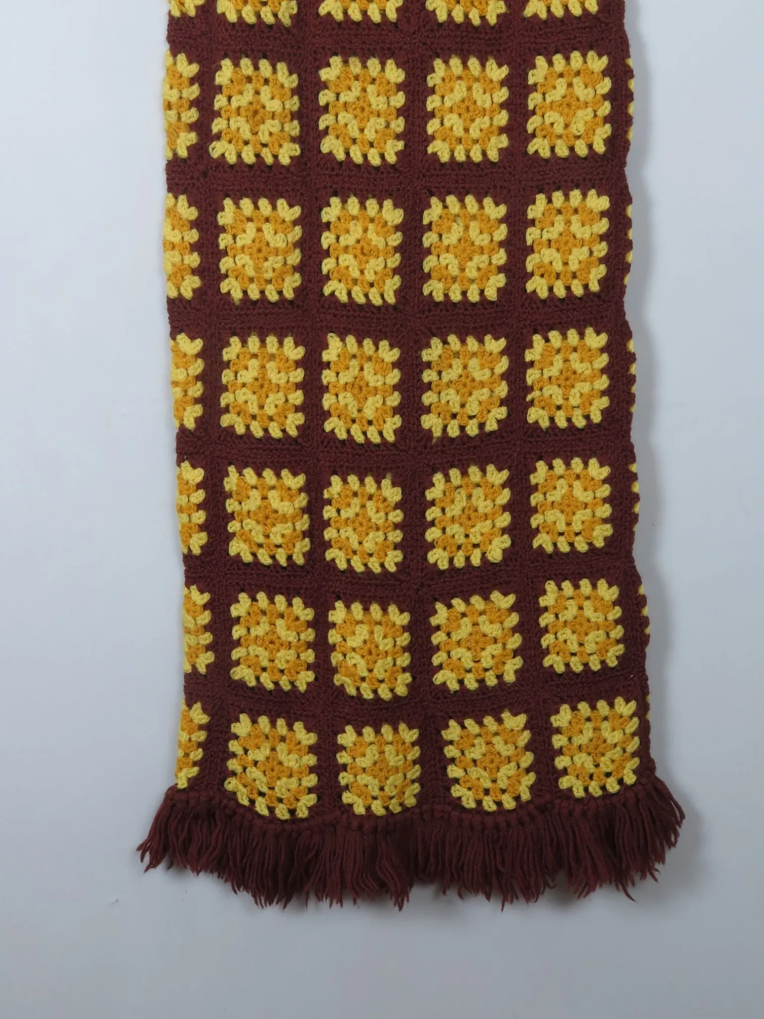 Vintage Crochet Yellow & Brown Skirt S