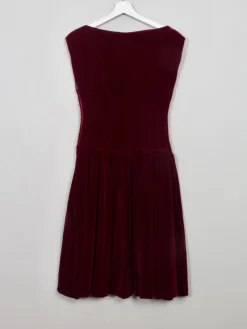 Vintage Dark Red 1950s Velvet Dress XS/S