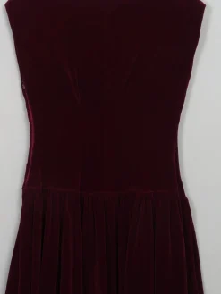 Vintage Dark Red 1950s Velvet Dress XS/S