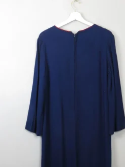 Vintage Embroidered Blue Ethic Kaftan/ Robe Dress S/M