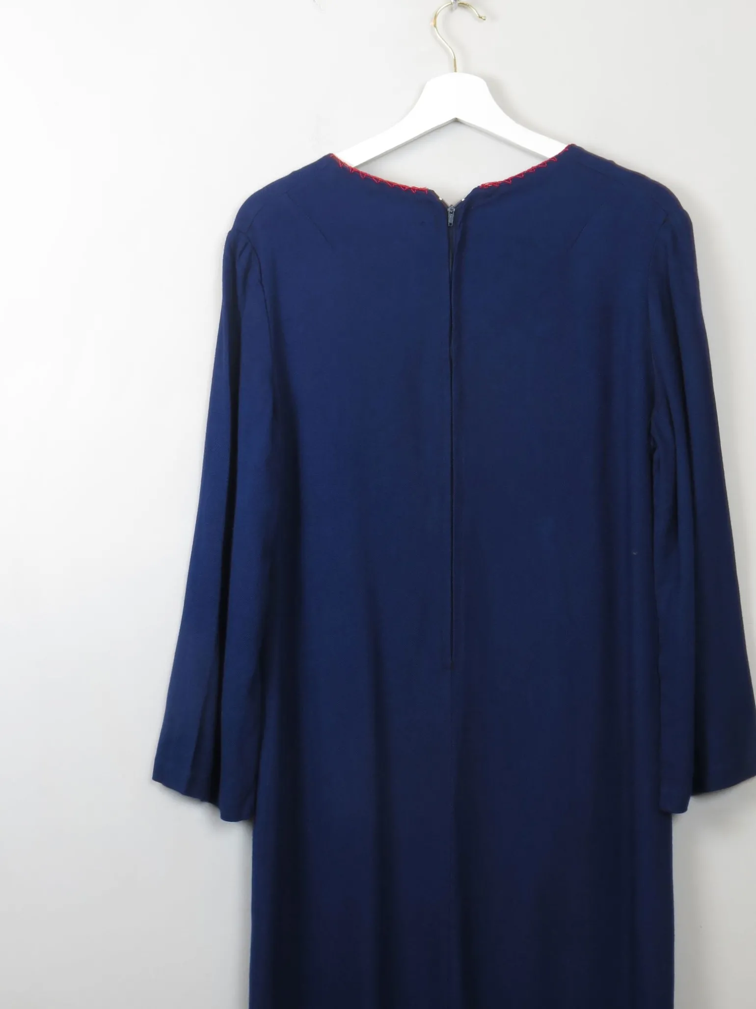 Vintage Embroidered Blue Ethic Kaftan/ Robe Dress S/M