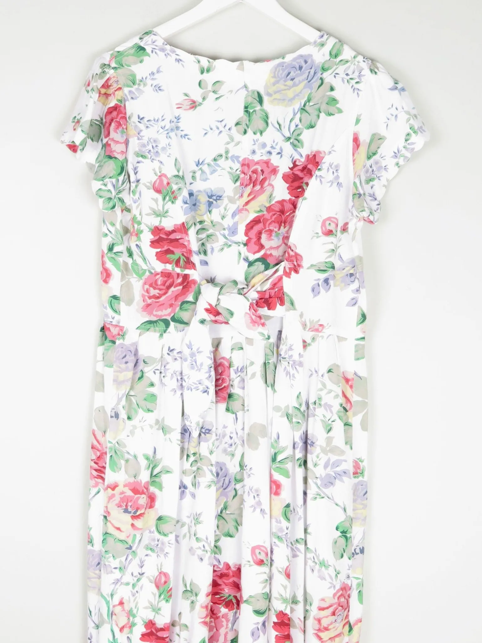 Vintage Floral Button Down 1980s Dress 12/14