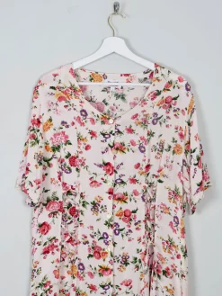 Vintage Floral Dress With Lace Up Detail L