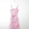 Vintage Floral Printed Pink Summer Dress 10