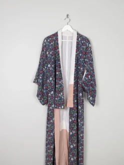 Vintage Full Length Botanical Print Kimono M
