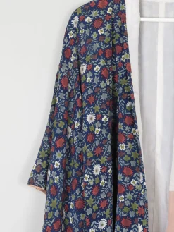 Vintage Full Length Botanical Print Kimono M
