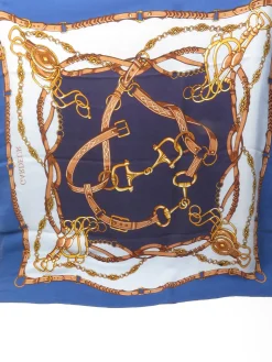 Vintage Gardeur Blue,Navy & Tan Silk Scarf