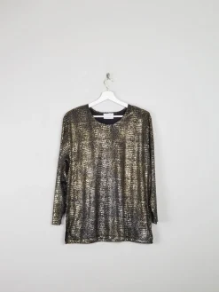 Vintage Gold Lame Long Sleeved Top L/XL