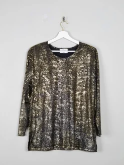 Vintage Gold Lame Long Sleeved Top L/XL