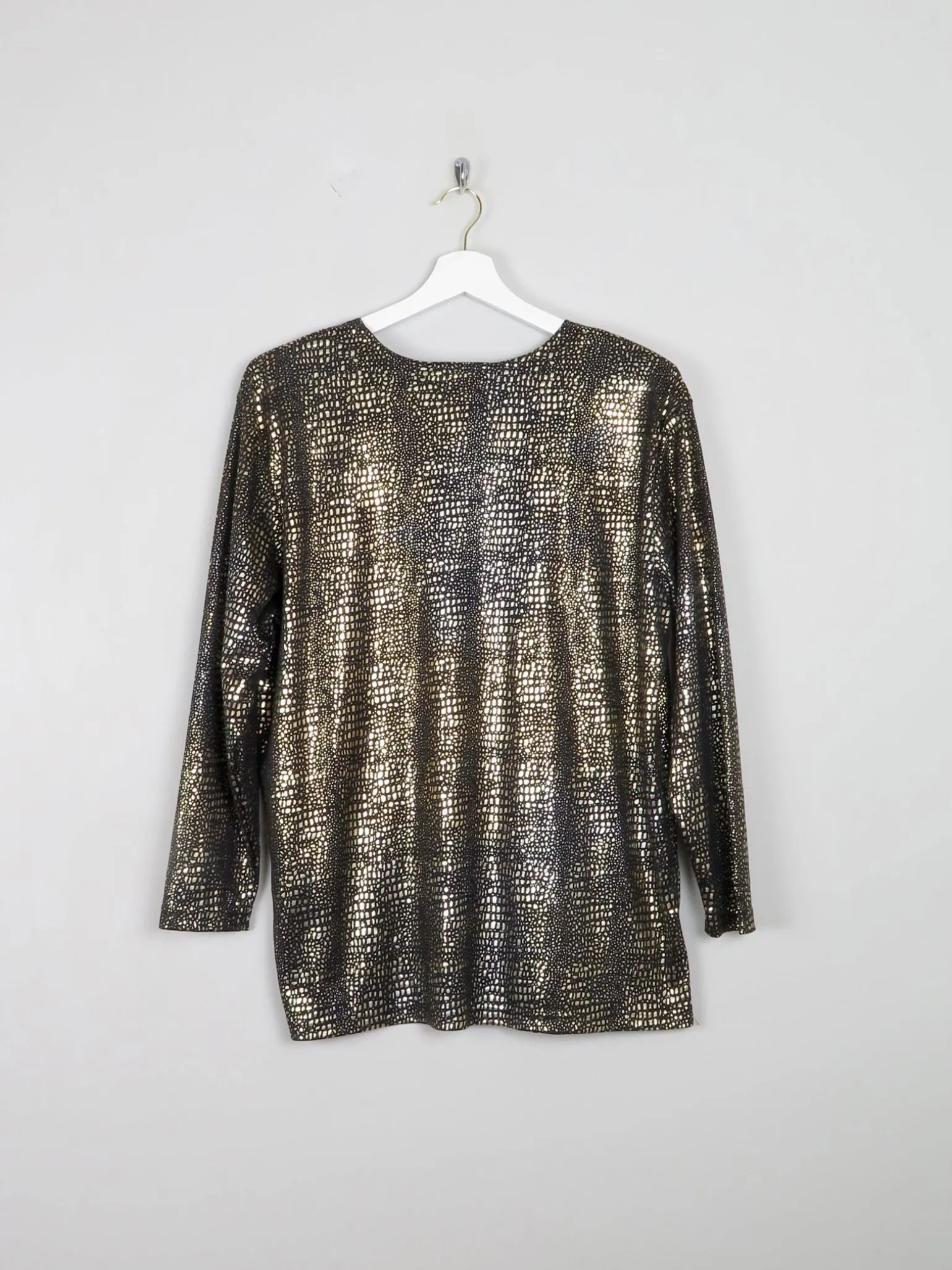 Vintage Gold Lame Long Sleeved Top L/XL